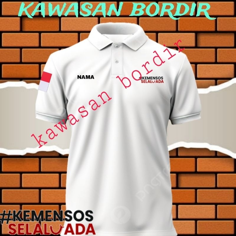 Terbaru polo shirt Kemensos RI kaos Kemensos RI seragam Kemensos selalu ada baju Kemensos RI full bo
