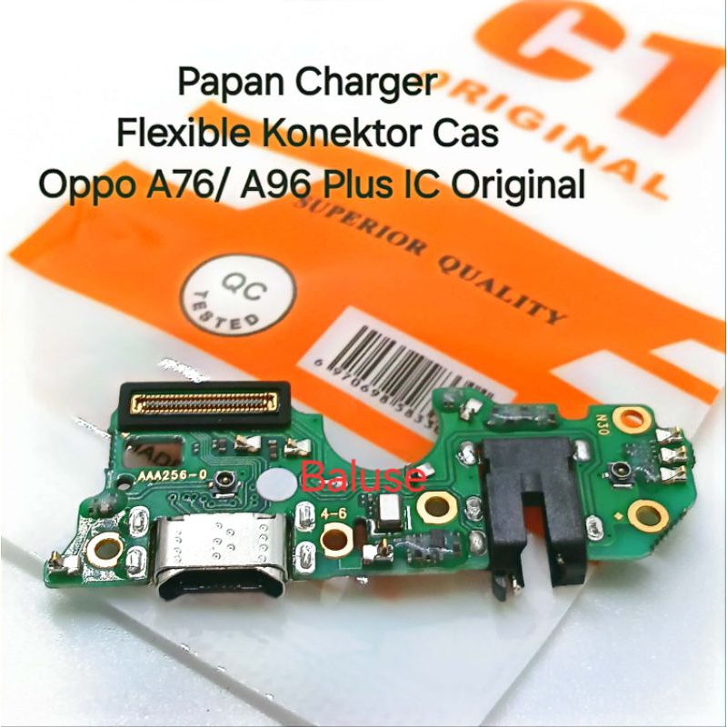 Papan Charger Flexible Konektor Cas Oppo A76/ A96 Plus IC Original