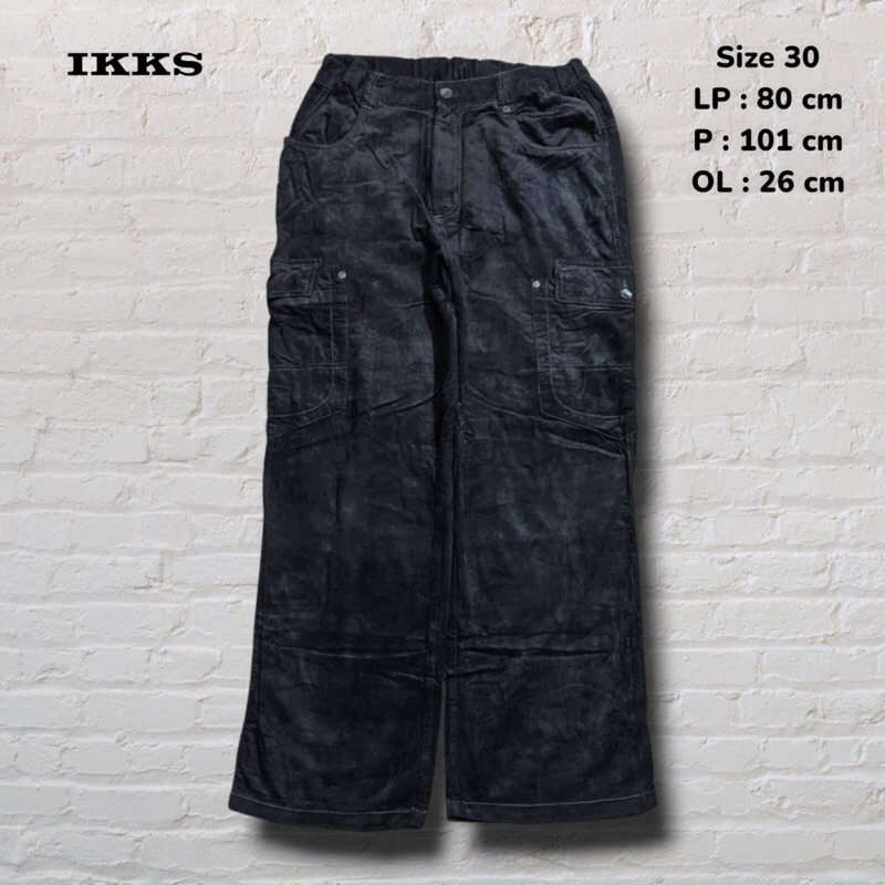 Size 30 Celana Panjang Longpants Cargo Corduroy Ikks Hitam Baggy fit Original Second Preloved #CJ838