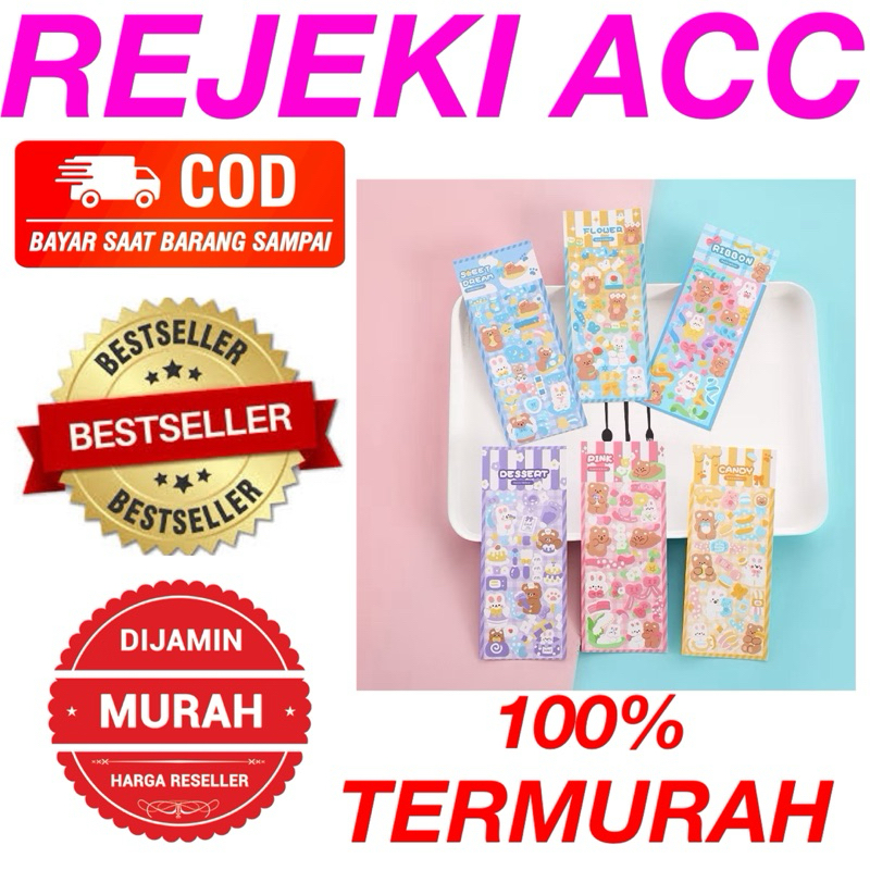 

STICKER WATERPROOF KARTUN BEAR RABBIT HOLOGRAM STIKER MOTIF KARTUN BERUANG DAN KELINCI KOREA LUCU ANTI AIR DEKORASI HANDBOOK SCRAPBOOK DIY STICKER BOTOL MINUM TUMBLR VIRAL LUCU MURAH CANTIK
