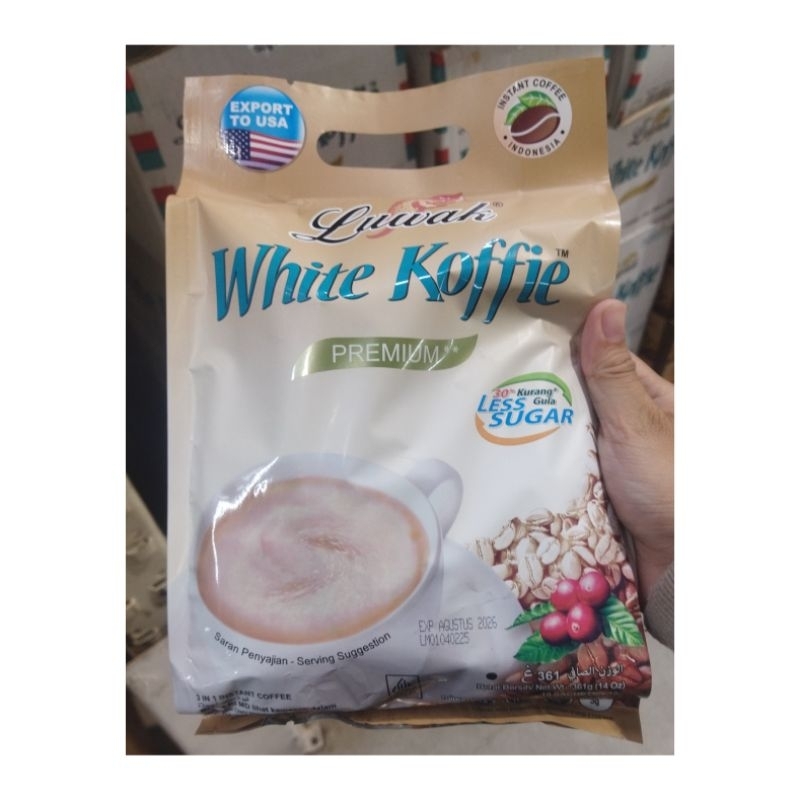 

LUWAK WHITE COFFE LESS SUGAR ISI 3 PAK (1 PAK ISI 19 SACHET)