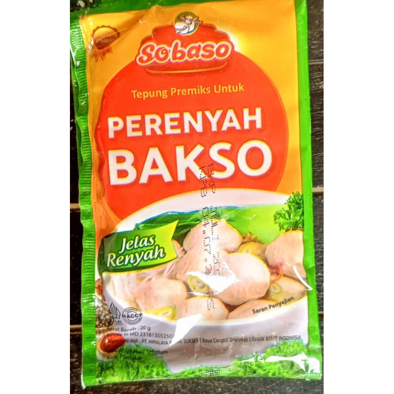 

Perenyah bakso Sobaso 20 gr 1 pack (isi 20 pcs)