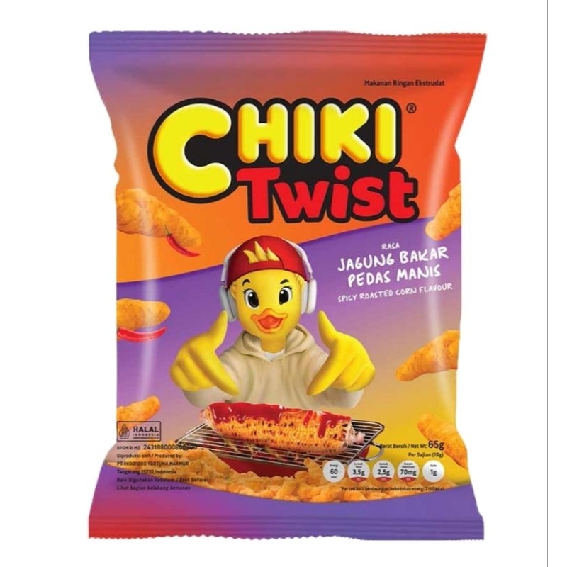 

Chiki Twist Makanan Ringan Jagung Bakar Pedas Manis 65 g