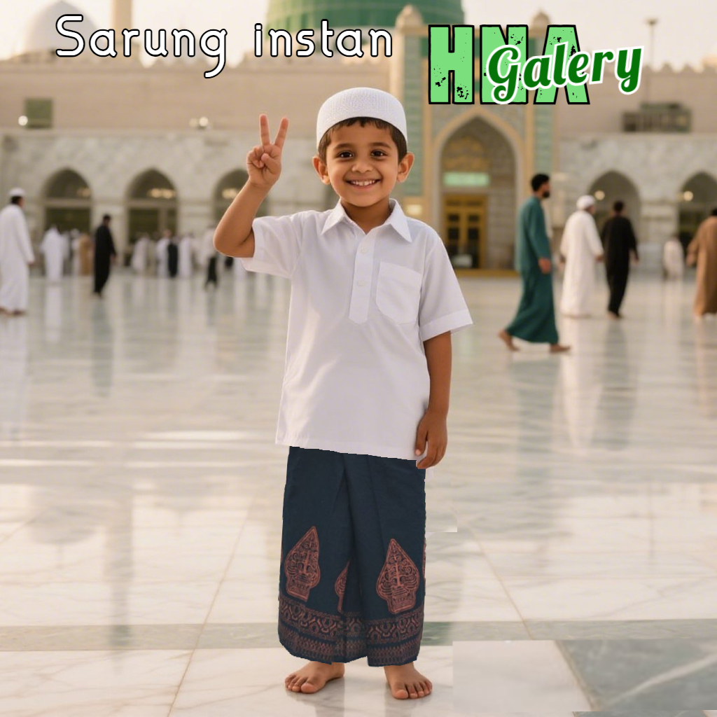 Sarung Anak kain katun motif gunungan wayang sarung instan  terlaris
