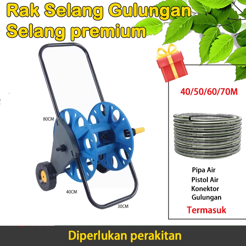 Hose Reel Set Gulungan Selang Dengan Selang Air Selang Air Tahan Lumut penyiram taman