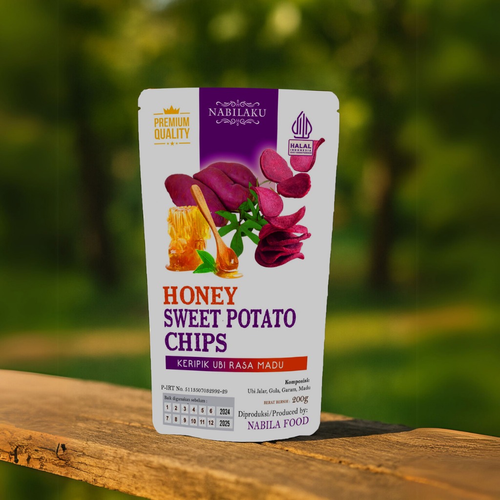 

NABILAKU Snack SPESIAL Keripik Kripik Ubi Rasa Madu Honey Sweet Potatoes Chips PREMIUM 200g