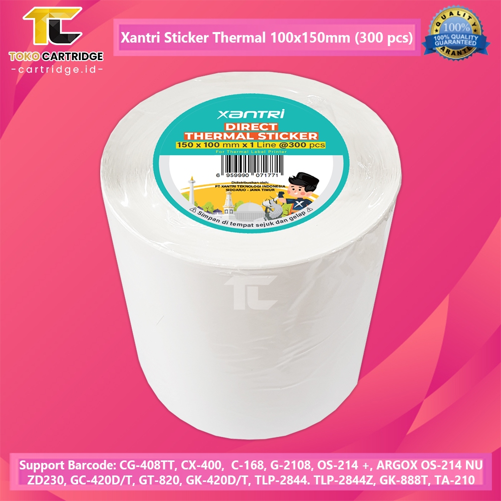 

Kertas Sticker Thermal 100mm X 150mm, Label Barcode Direct Resi 1 Roll