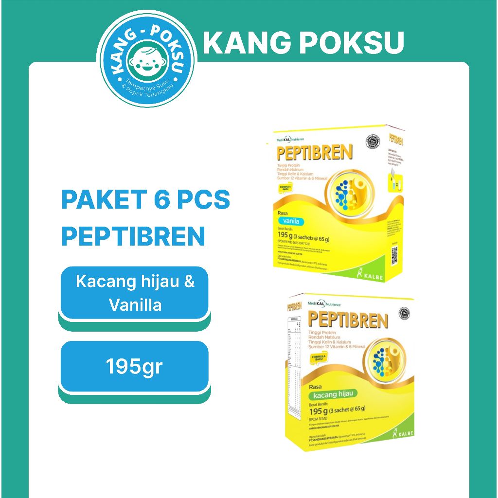 

PAKET 6 KOTAK PEPTIBREN VANILLA KACANG HIJAU 195 GR NUTRISI KESEHATAN SARAF 195GR SSKD