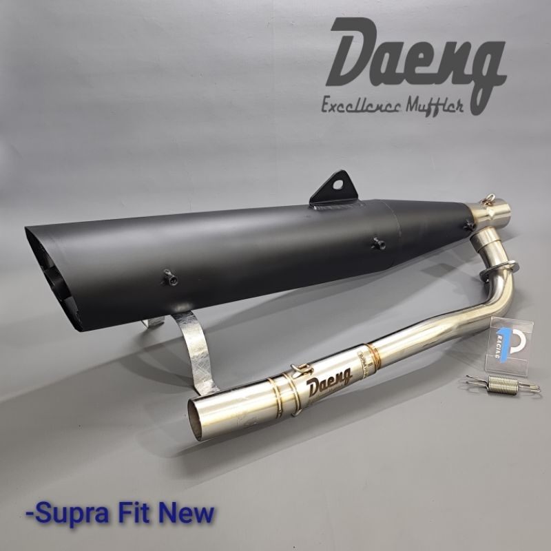 Knalpot Tsukigi Supra Fit New Daeng Selencer Hitam leher stainless