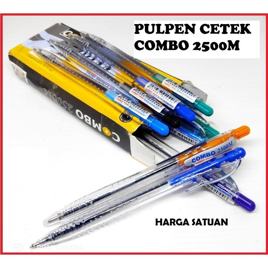 

Pulpen Cetek / Ball Pen / Bolpoin / Ballpoint / Bolpen / Pen Plastik Combo 2500M - 1pcs