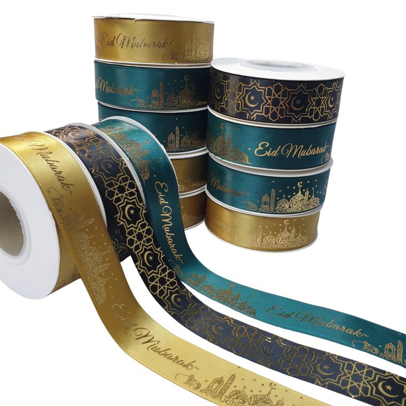 

1 ROLL - 2 5 cm | Pita Idul Fitri | Eid Mubarak | Pita Hampers Lebaran | Pita Sovenir