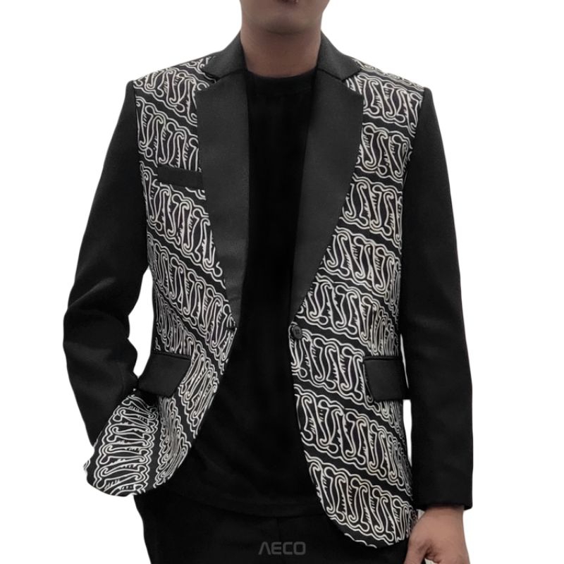 AECO Jas Pria Slimfit Formal Batik Rico Full Trikot