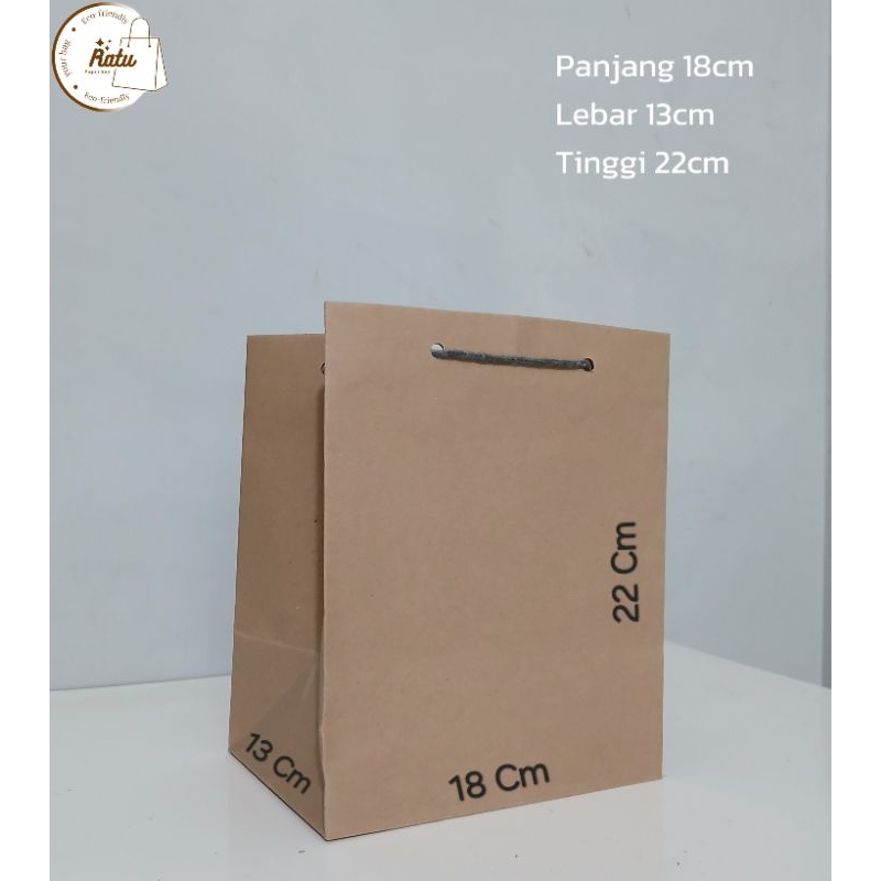 

Paperbag murah/Paperbag coklat polos/tas kertas/tas kado (R5) 18x13×22