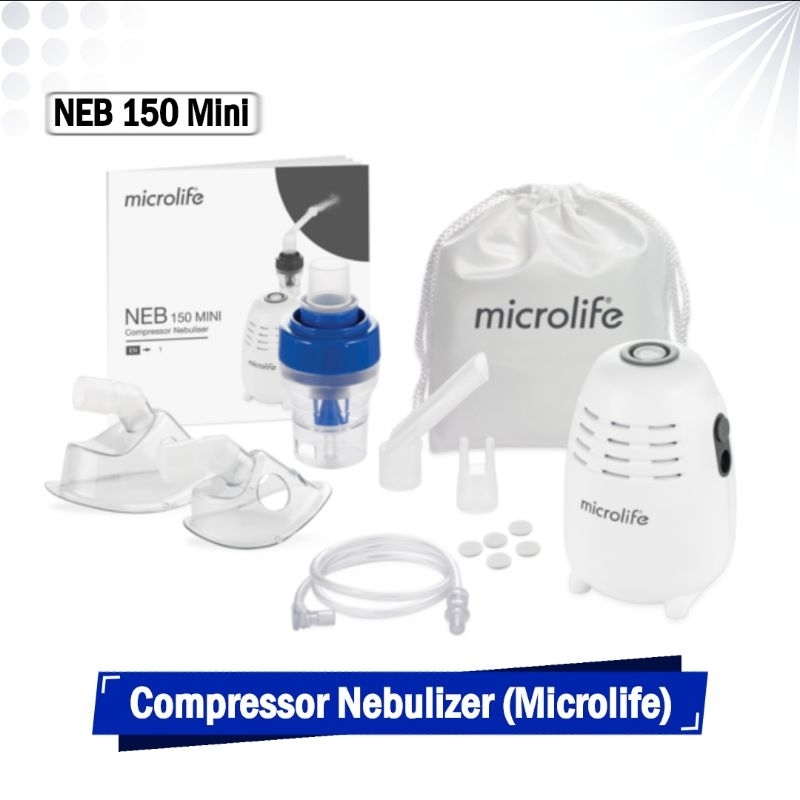 MICROLIFE Nebulizer Compressor NEB 150 Mini | Alat Terapi Uap Pernafasan | Compact Nebulizer Portabl