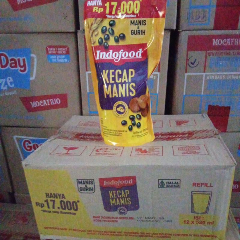 

Kecap Indofood kemasan 520 ml satu karton