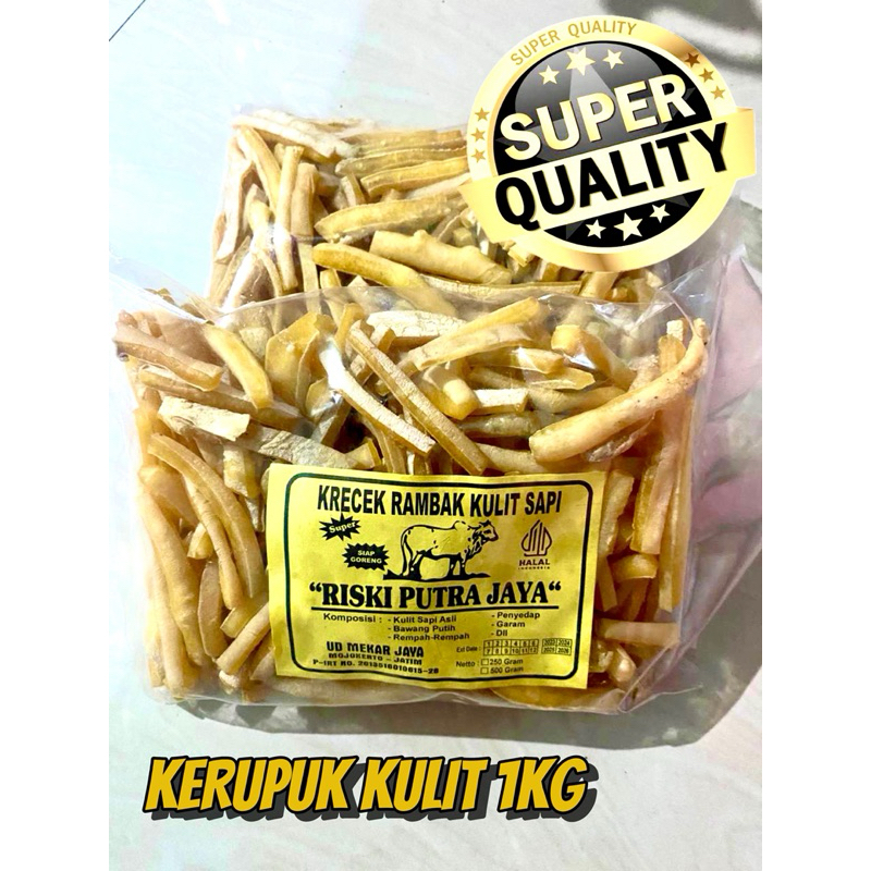 

krecek rambak kulit sapi asli/krecek sayur/stik mie 1kg kualitas super