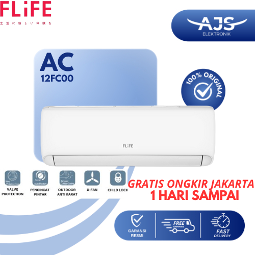 AC gree FLIFE split 1 1/2PK FAC-12 FCOO +pasang dan instalasi NEW SERIES