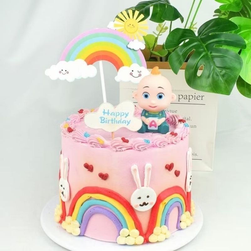 {HKS} Hiasan Kue Ulang Tahun Cocomelon / Figure Bayi Jojo Cocomelon Miniatur Topper Kue Pajangan Kue