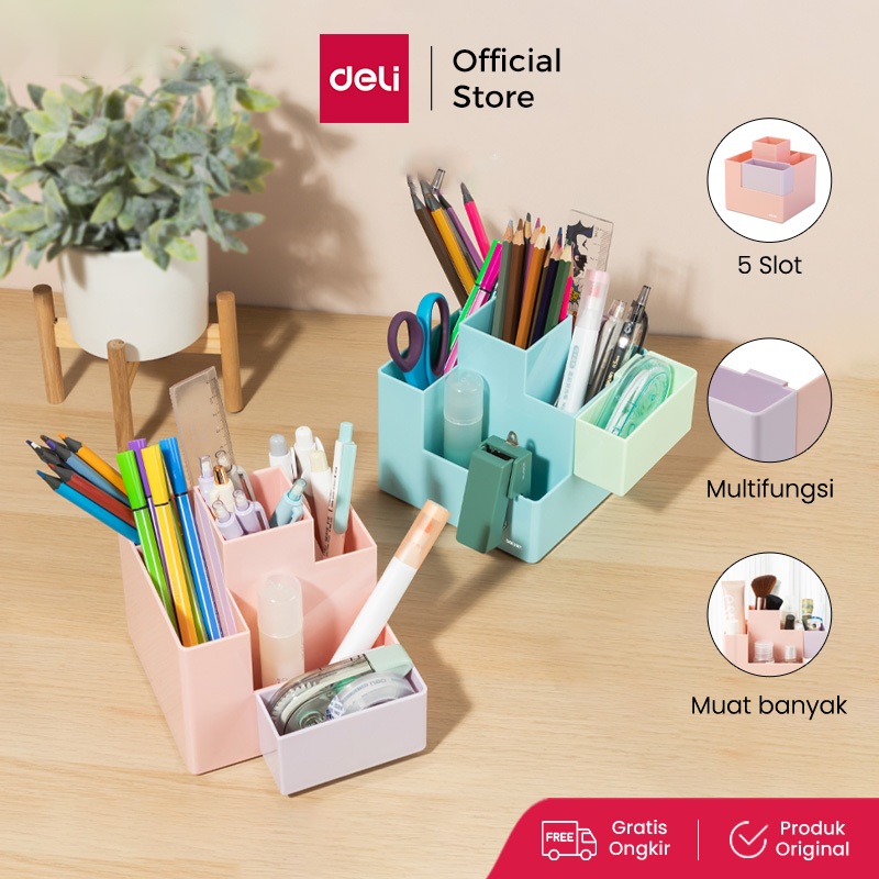 Deli Rak Tempat Pulpen Pensil / Pen Holder 6 Slot PK201