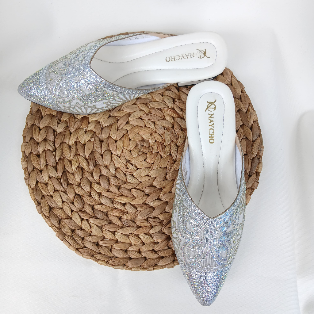 Wedding Shoes Wanita Pengantin Hak 3cm Premium Brukat Kondangan Seserahan