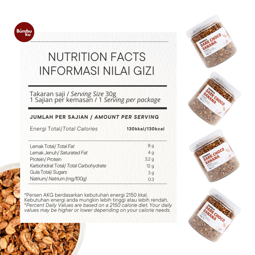 

Forcysn Granola Dark Choco Banana 250Gr Bumbuku