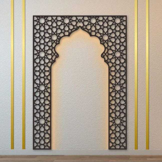 Mihrab Mushola Rumah Minimalis Dekorasi Dinding Hiasan Dinding Mihrab Mushola Laser Cut Minimalis