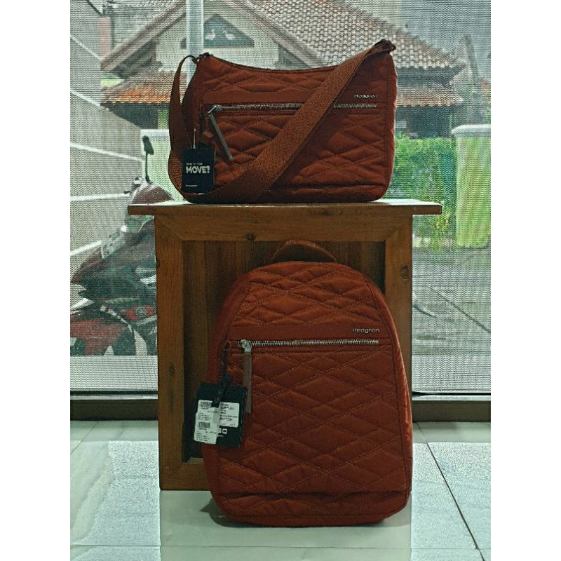 Bundling Produk ORIGINAL HEDGREN VOGUE BACKPACK L & HEDGREN HARPERS: NEW QUILT RED BROWN (ALL NEW)