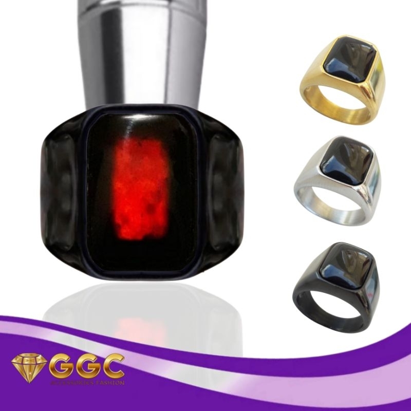 Cincin Batu Yaman Api Kecubung Api Kotak