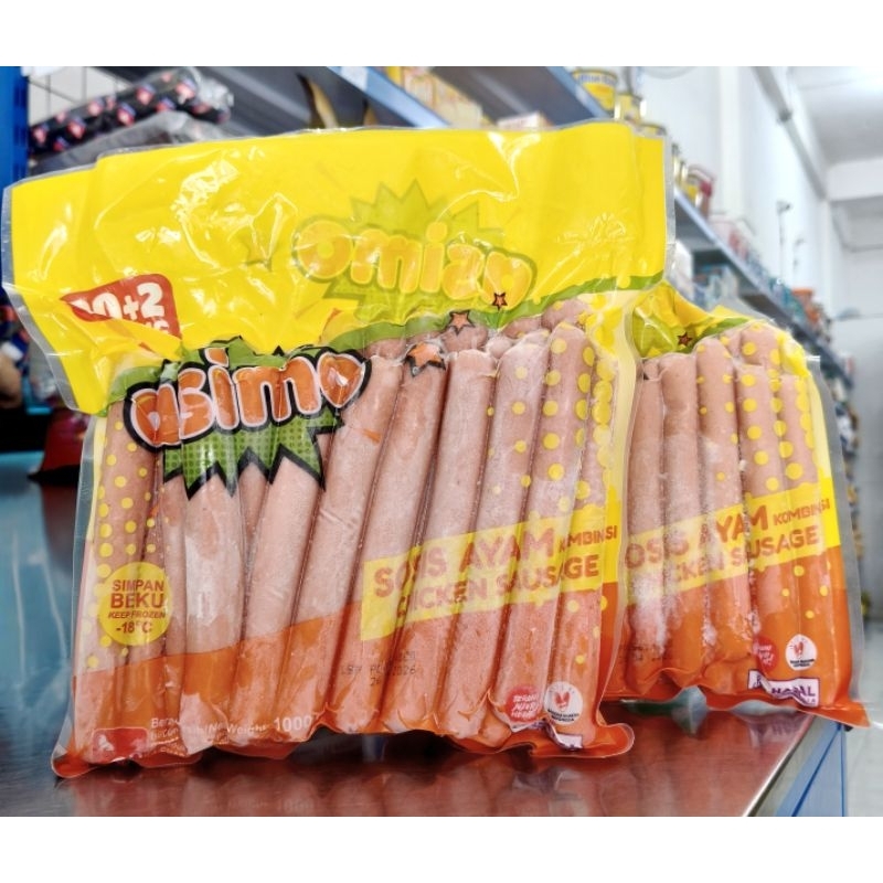 

Sosis Ayam Asimo 1kg 30pcs/Sosis Ayam Asimo 1kg/Sosis Ayam