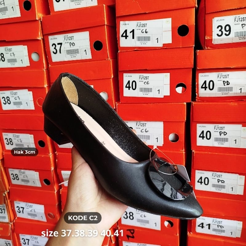 SEPATU KERJA WANITA EDISI HITAM | PANTOFEL HAK 3CM _ SEPATU KERJA WANITA_