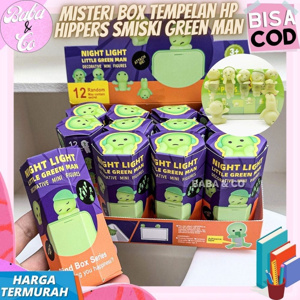 MISTERI BOX HIPPERS SMISKI GREEN MAN LUCU UNIK MYSTERY BOX TEMPELAN HANDPHONE SMISKI IMUT BLIND BOX 