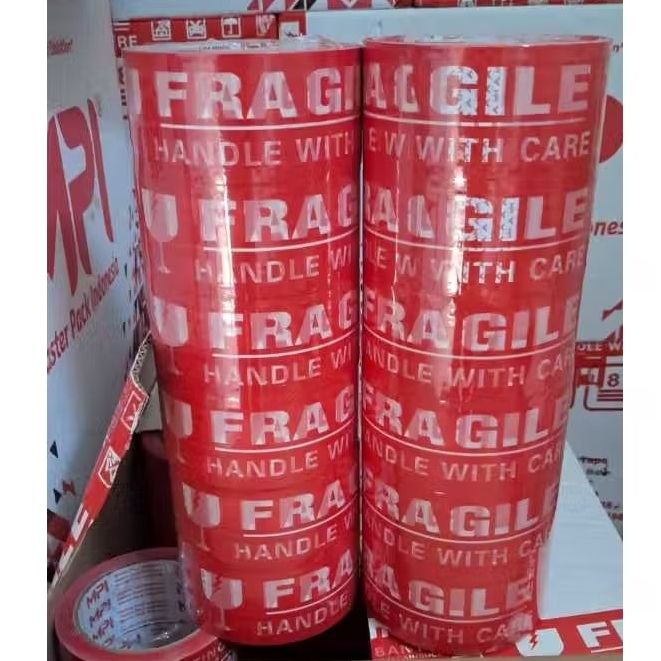 

PROMO MURAH Lakban Fragile Merah 48 mm x 100 Yard - Handle With Care Jangan Di Banting - MPI