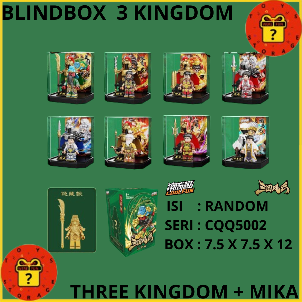 PREMIUM BLINDBOX BRICK Coolfun BRICKS Three Kingdom Heroes Collection SAMKOK 3 RAJA LIU BEI GUAN YU 