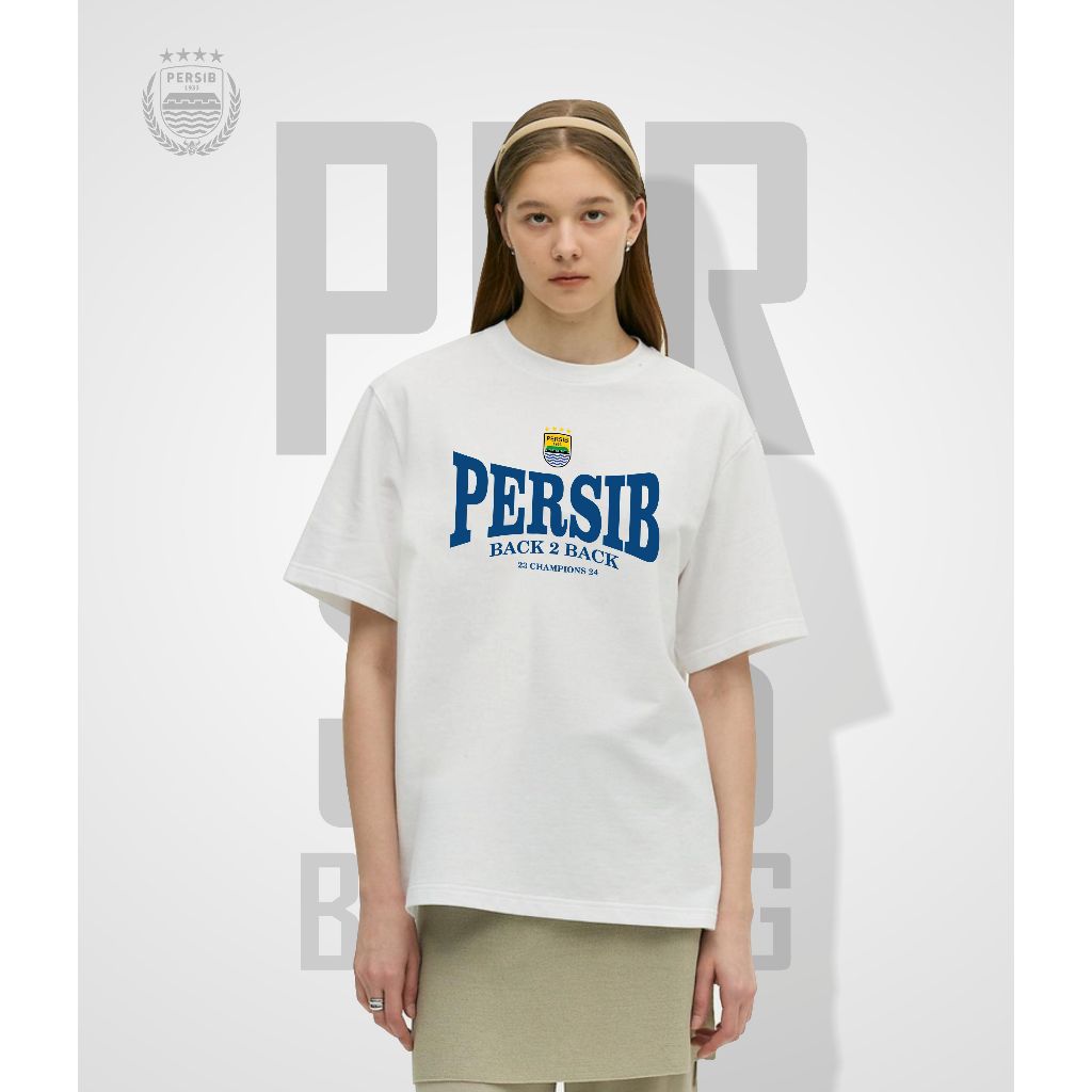 Kaos Persib Back to Back Champion Liga 1 Unisex - Bahan Cotton Combed 24s Lembut Nyaman