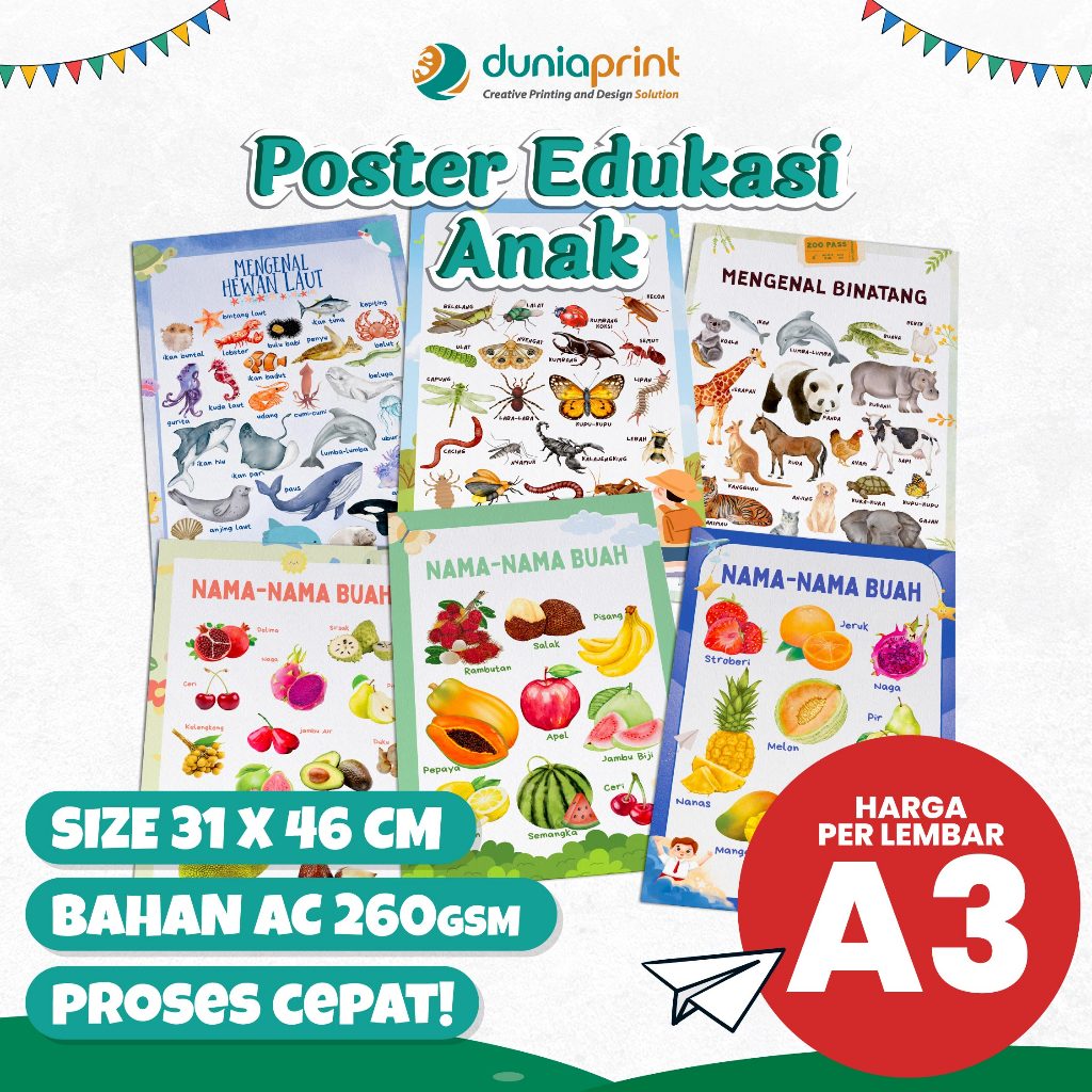 

Poster Edukasi Anak | Poster Belajar Hewan | Poster Belajar Buah | Poster Mengenal Hewan | Poster Mengenal Buah | Poster | Dunia Print