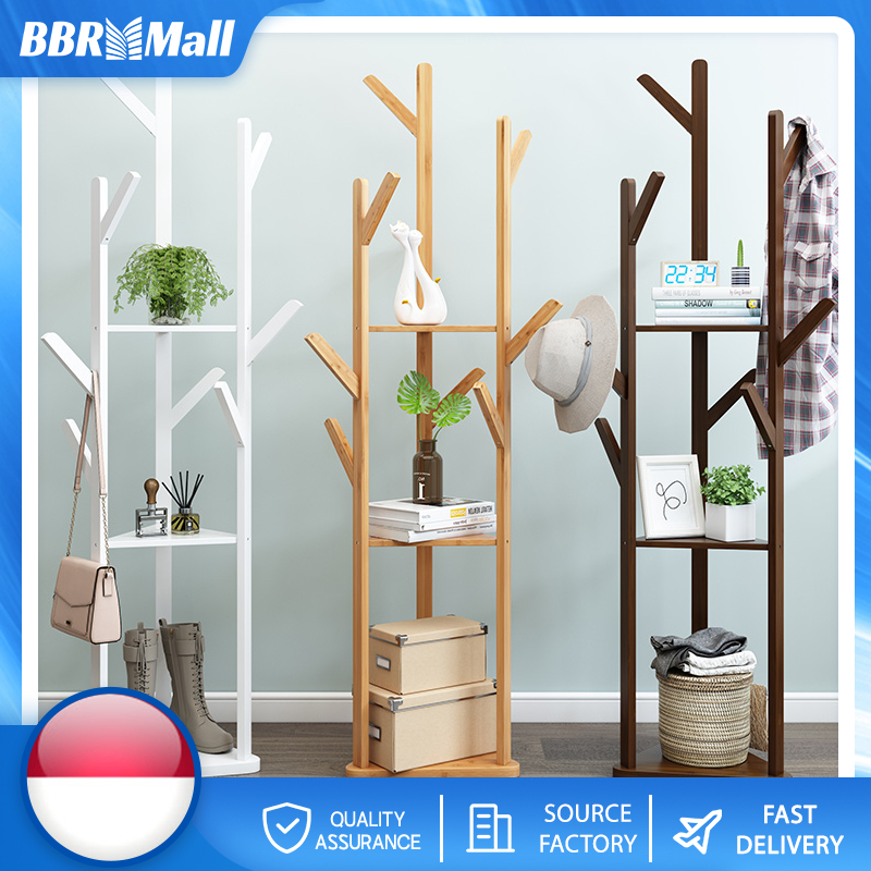Stand Hanger kayu Rak mantel sederhana Gantungan Topi Multifungsi Stand Untuk Ruang Sempit Hanger mi