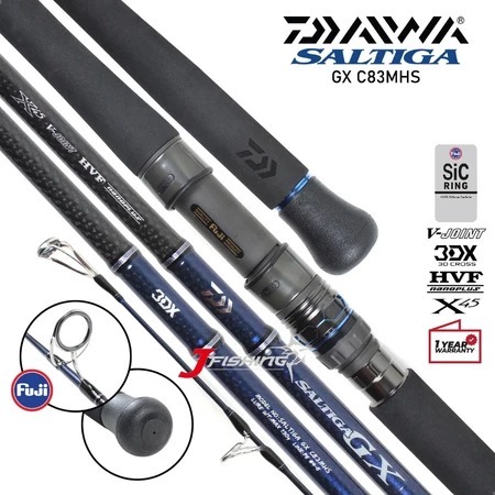 Joran DAIWA SALTIGA GX C 83MHS | PE 4-6 | Popping | Spinning | Butt Joint | Resmi