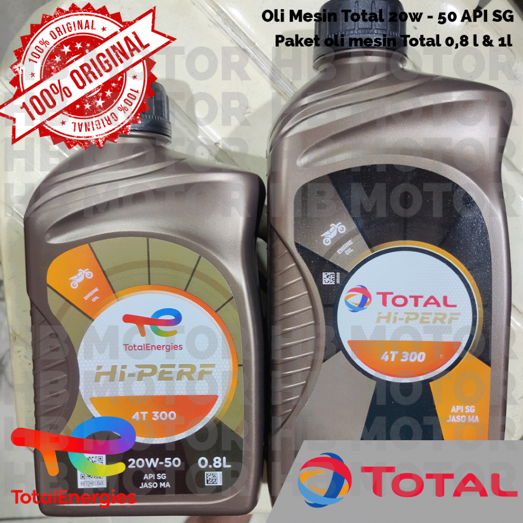 Oli Mesin Motor  -  TotalEnergies Hi-Perf 4T 300 20W-50 Oli Motor 0.8L