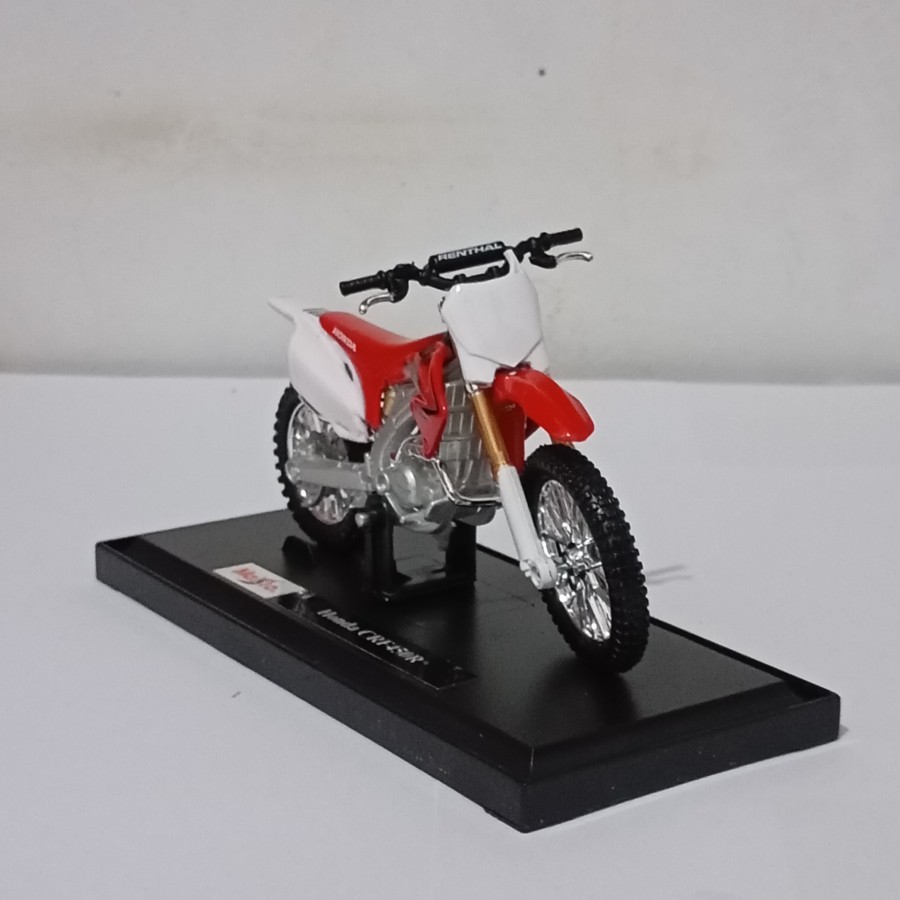 Diecast Motor Trail Honda CRF450R miniatur motor cross Maisto skala 1:18