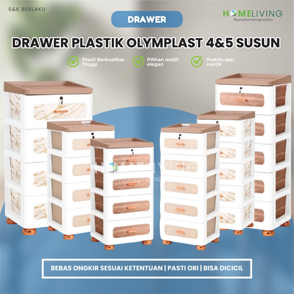 HOMELIVING - DRAWER OLYMPLAST - POLIBOX OLYMPLAST - LEMARI LACI - LEMARI PLASTIK - LEMARI PAKAIAN
