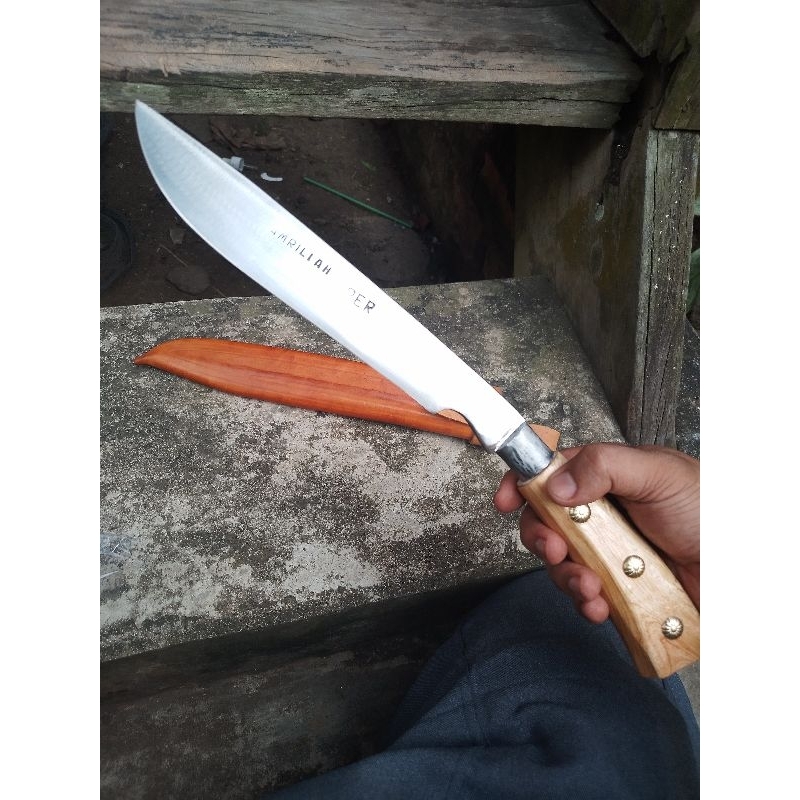 PISAU SESET KULIT DAN SERBAGUNA PANJANG 40CM PLUS SARUNG KULIT