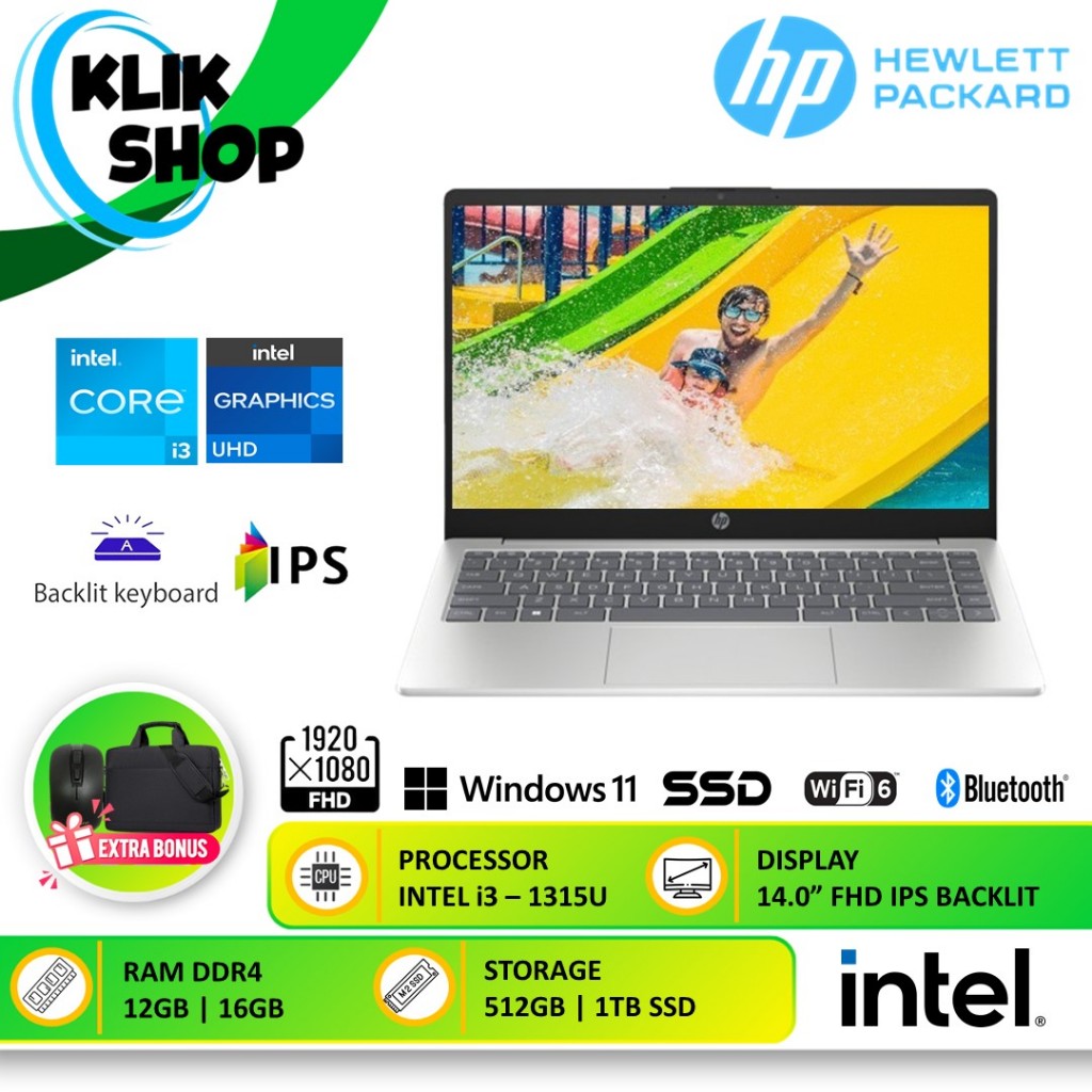 Laptop HP Core i3 Gen 13 Ram 8GB 1TB SSD 14 Inch FHD Windows 11 Home Baru