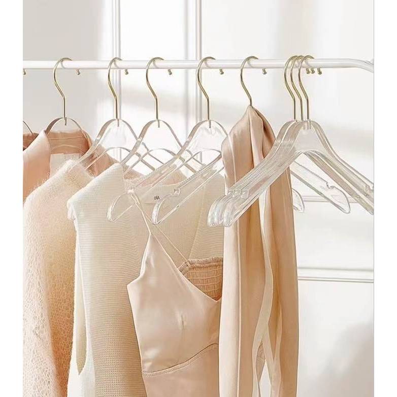 Cloth Hanger Acrylic / Gantungan Baju Akrilik/ Hanger Baju Transparant / Hanger Baju Gold