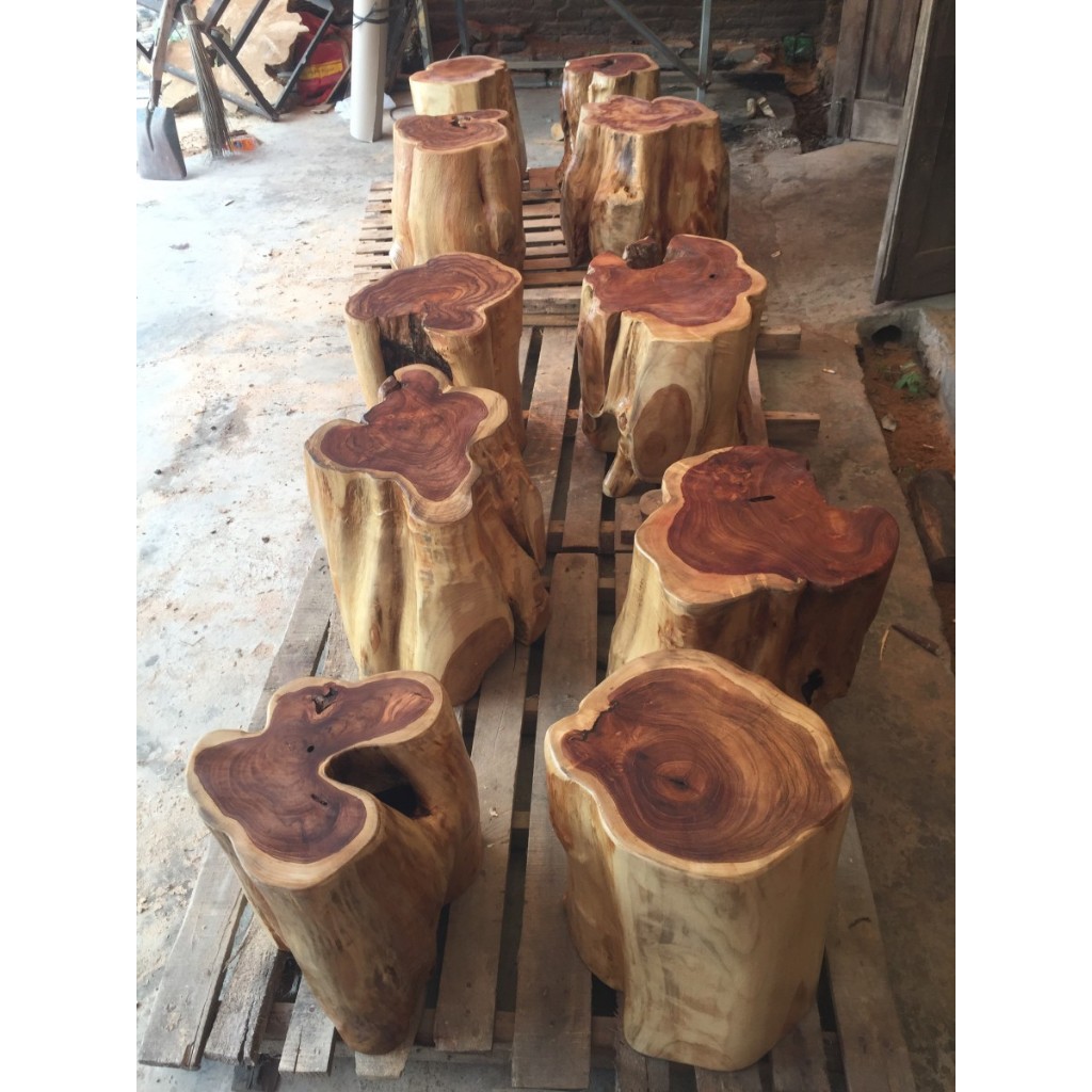 Kursi akar jati - bangku akar jati - log stool - kursi glondongan jati blora