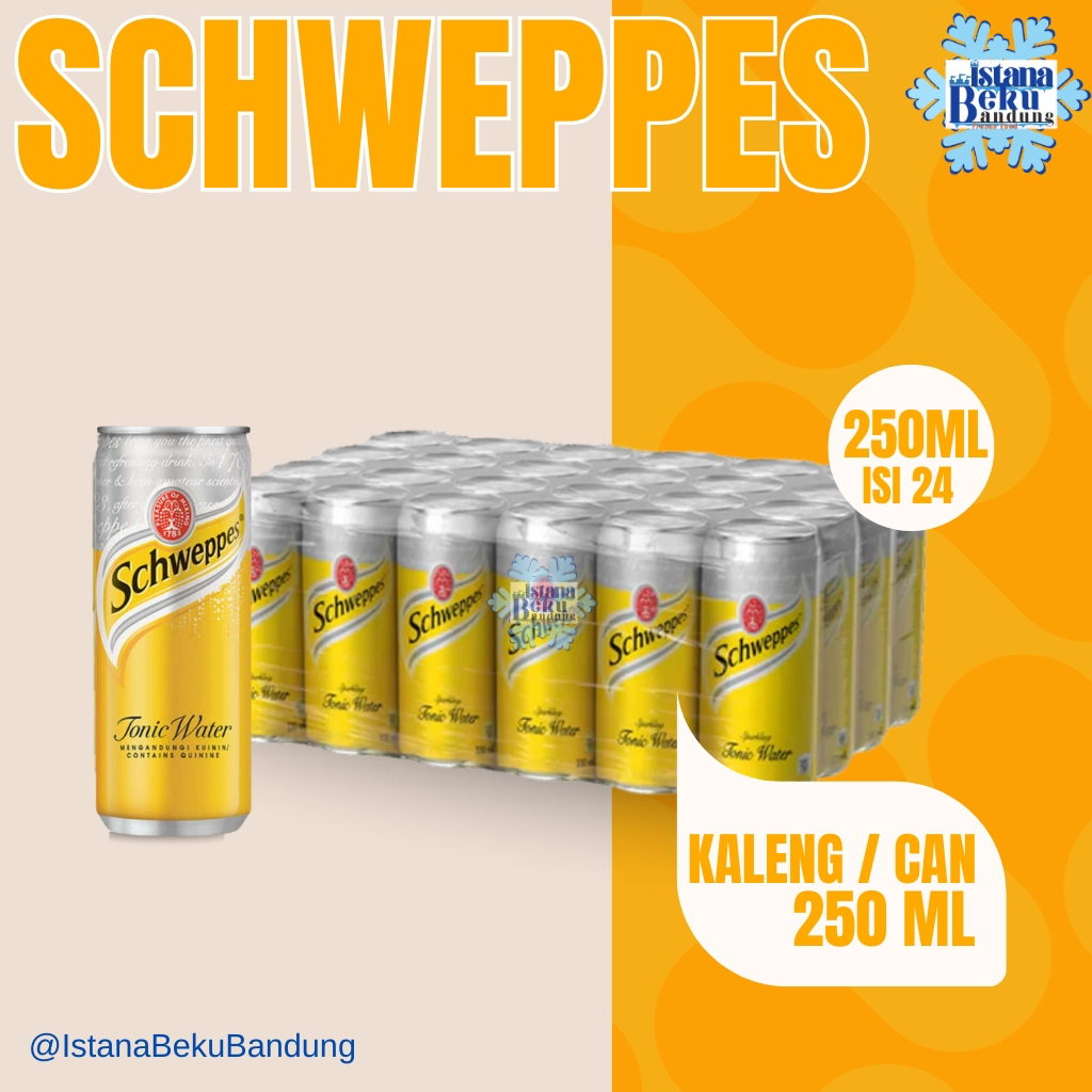 

Schweppes Tonic Water 250ml (Karton isi 24 Kaleng)