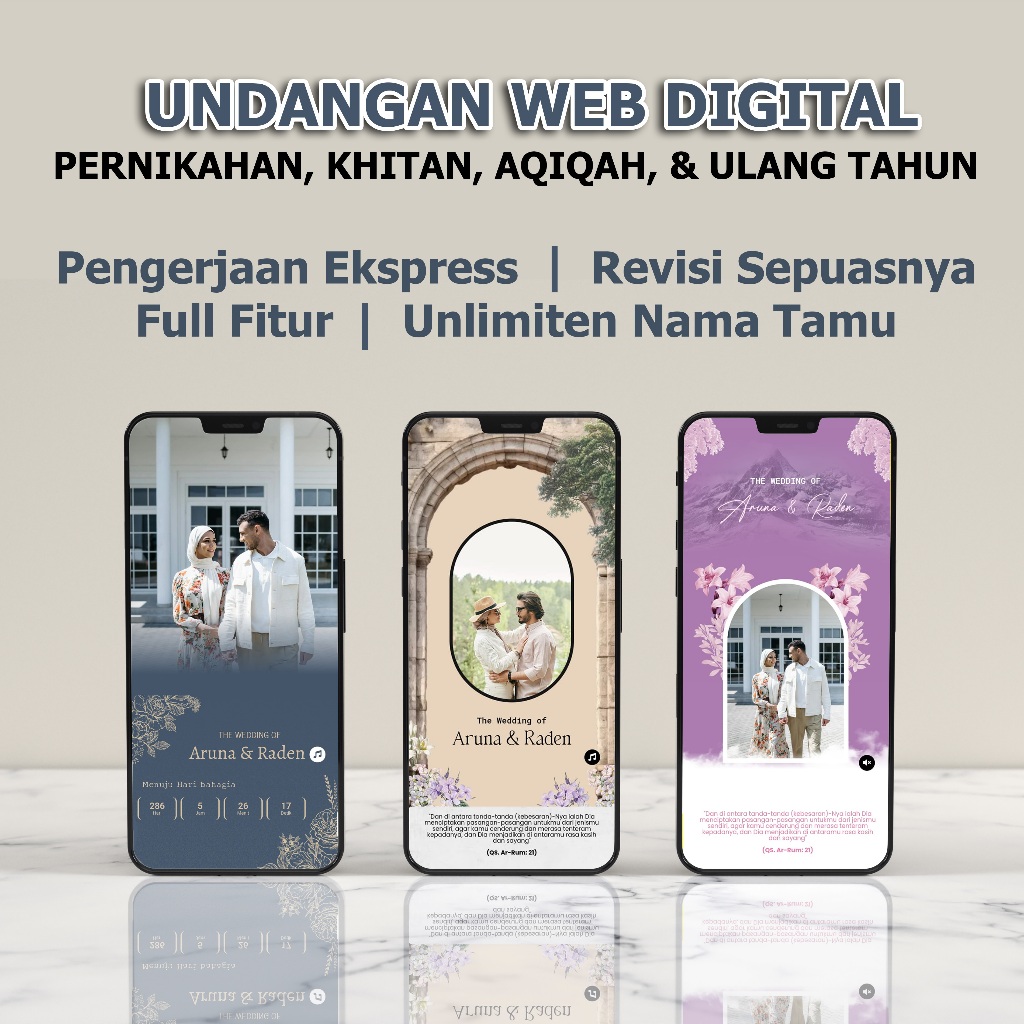 Undangan Web Digital Pernikahan, Undangan Khitan, Undangan Aqiqah, Undangan Ulang Tahun