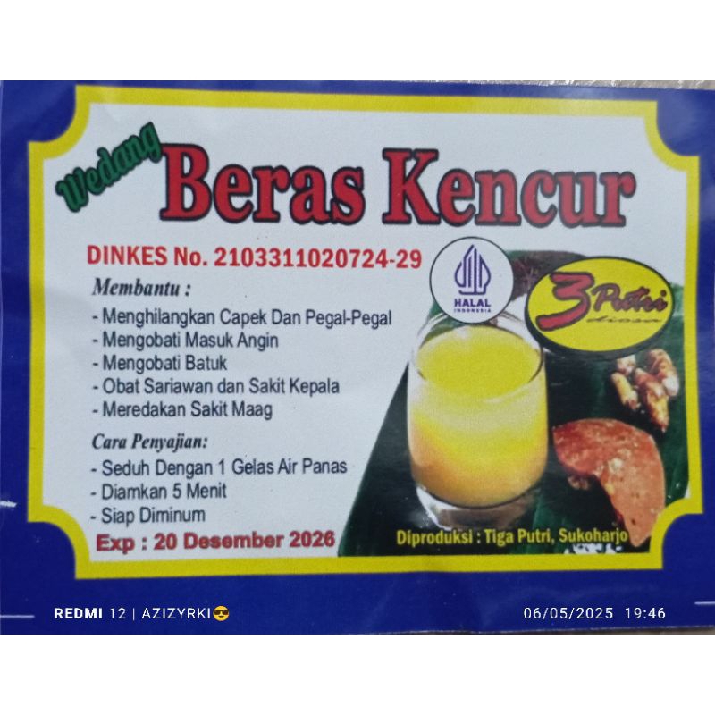 

wedang racik rempah beras kencur