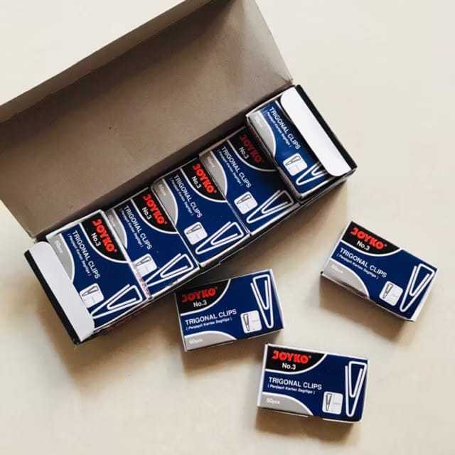 

JOYKO - PAPER CLIP - TRIGONAL CLIP - PENJEPIT/ KLIP KERTAS No.3 (ISI 10BOXES)