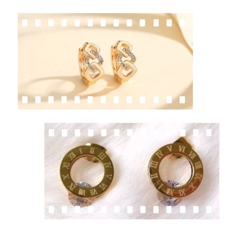 SBPS Anting Titanium Wanita Berlian Subang Giwang Earing Stud Aksesoris Fashion Premium