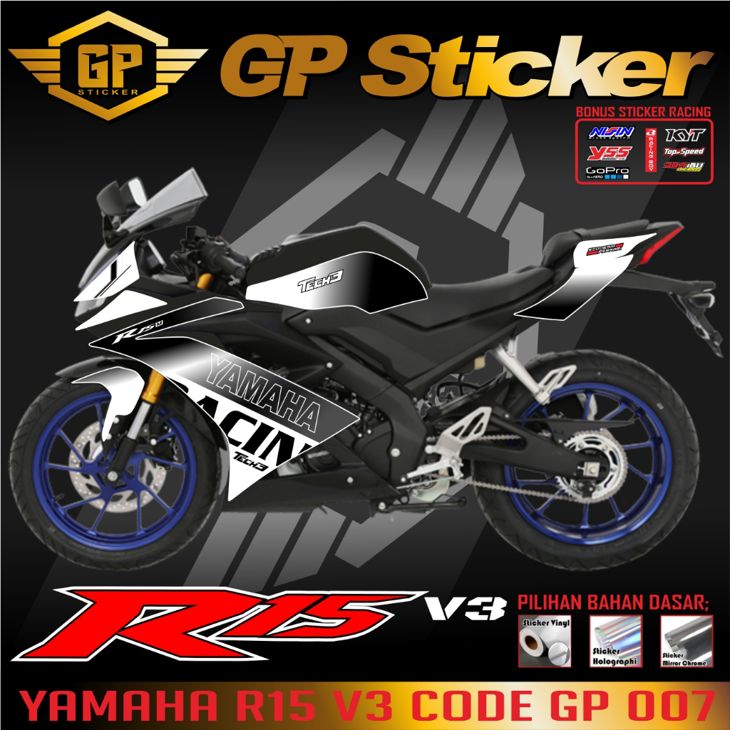 Striping r15 v3, striping r15, stiker r15 v3,  striping r15 v3, striping r15 v3 terbaru  CODE GP 007
